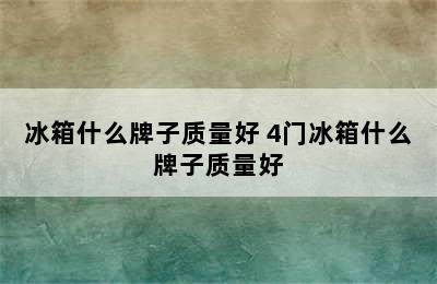 冰箱什么牌子质量好 4门冰箱什么牌子质量好